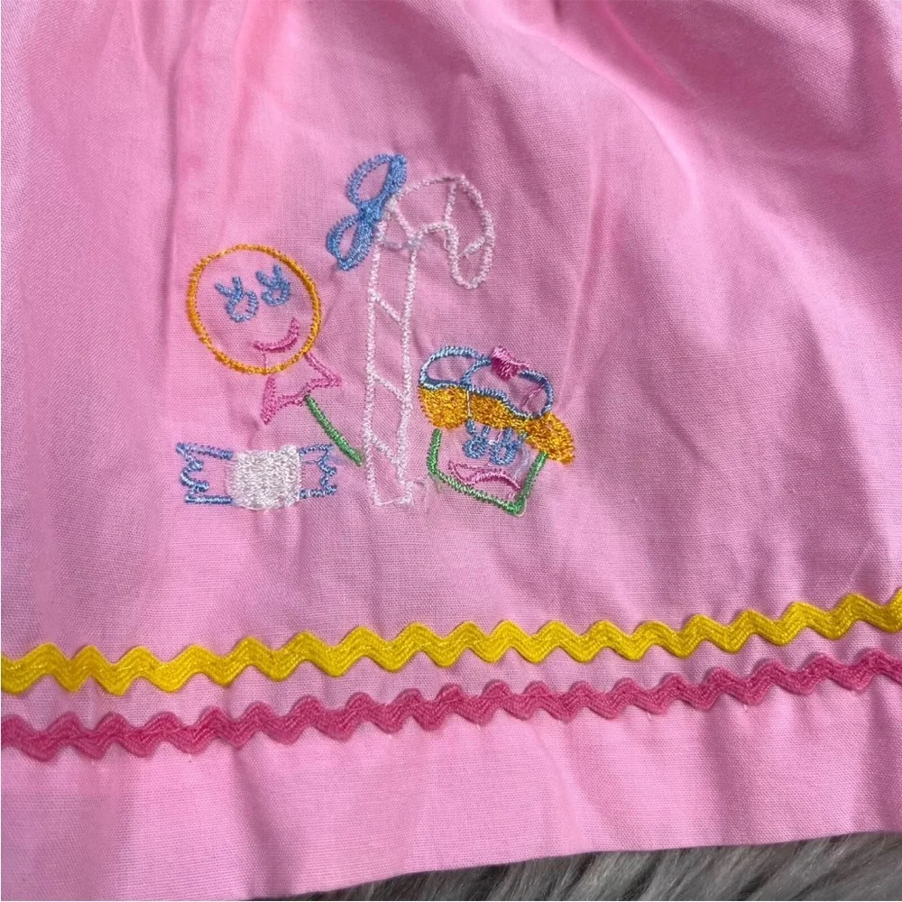 Vintage Mayfair Infants Newborn Baby Dress Pink Striped Ruffle